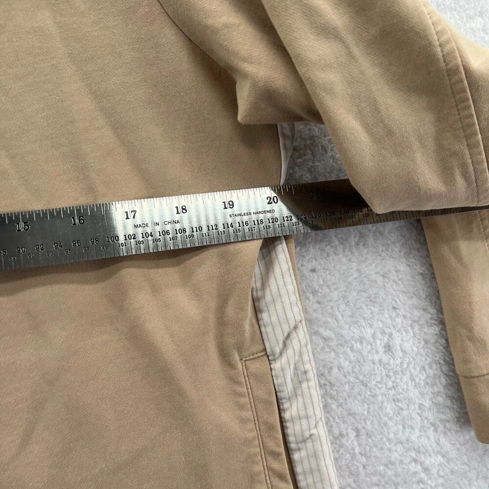 Talbots Jacket Womens Large Beige Tan Full Zip Cotton‎ Blend Long Sleeve Top